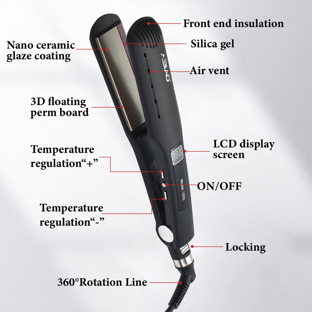 LCD Hair Straightener & Curler